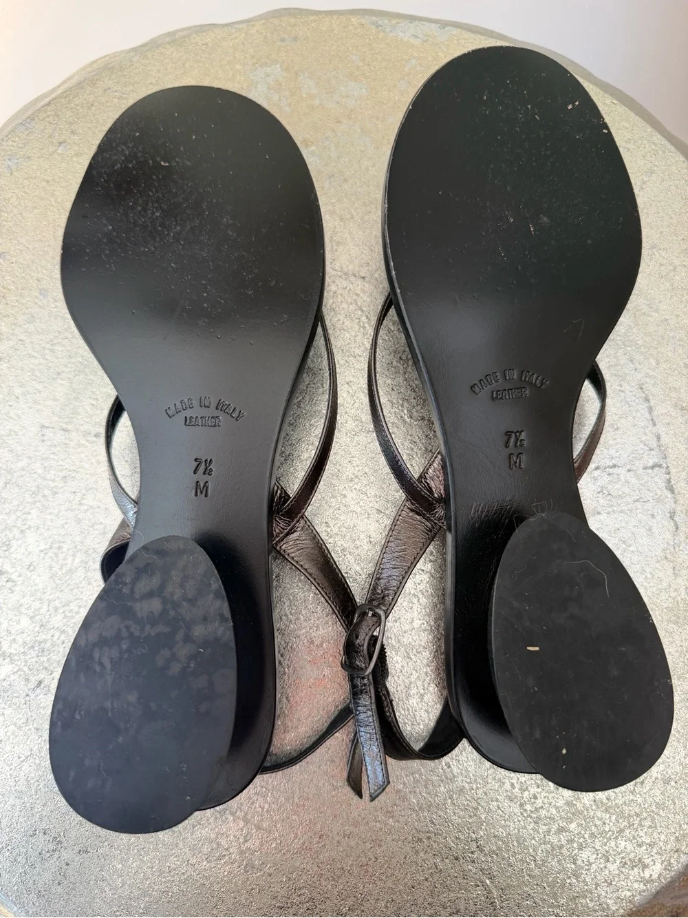 Yves Saint Laurent Black Jeweled T-Strap Slingback Sandals - Picture 7 of 7